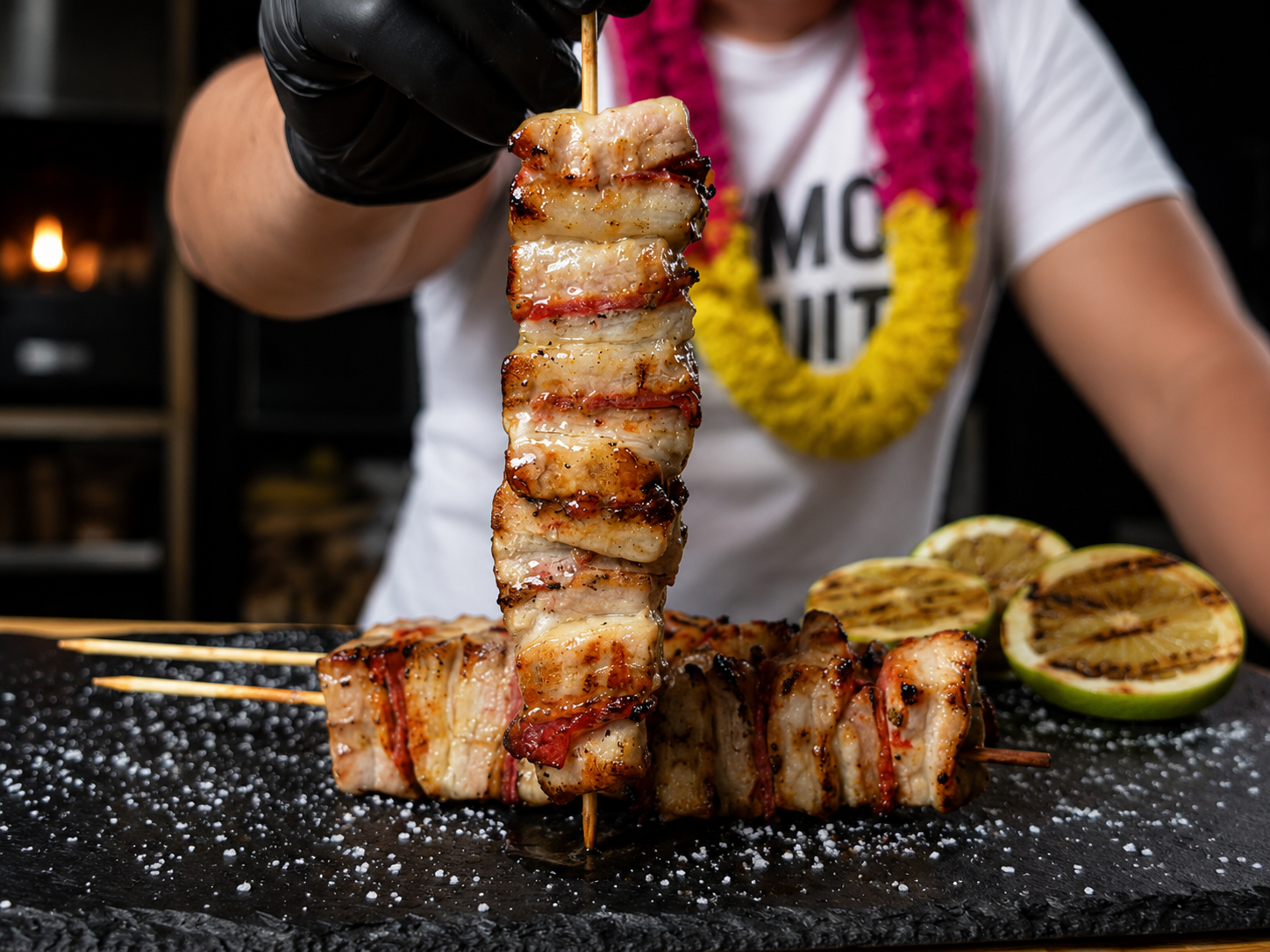 Brochetas De Malaya A La Pizza